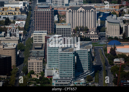 Photographie aérienne Adobe Systems Knight Ridder, San Jose, Santa Clara, Californie Banque D'Images