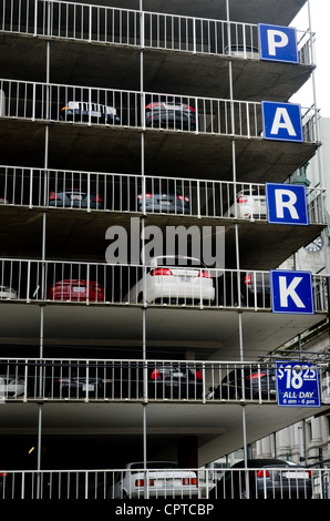 Garage ou parking à étages, le centre-ville de Vancouver, BC, Canada Banque D'Images