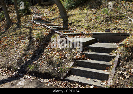 Escalier de l'enfer à Lake Forest Cimetière, Grand Haven Banque D'Images