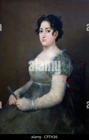 Femme avec un ventilateur, par Francisco de Goya y Lucientes, 1807, Musée du Louvre, Paris, France, Europe, UNION EUROPÉENNE Banque D'Images