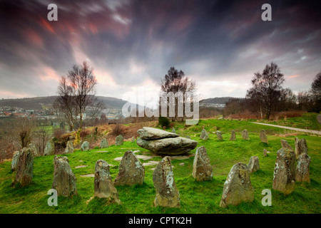 Gorsedd ancienne Pierres, Pontypridd, Alpes, Sud du Pays de Galles, Royaume-Uni Banque D'Images