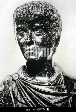 Constantin II (Flavius Claudius Constantinus), 317 - 340, empereur romain 337 - 340, portrait, buste porphyr, vers 325 M, Cité du Vatican Banque D'Images
