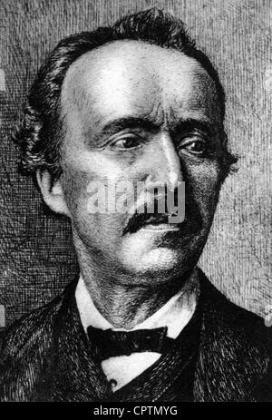 Schliemann, Heinrich, 6.1.1822 - 26.12.1890, archéologue allemand, portrait, gravure, Banque D'Images