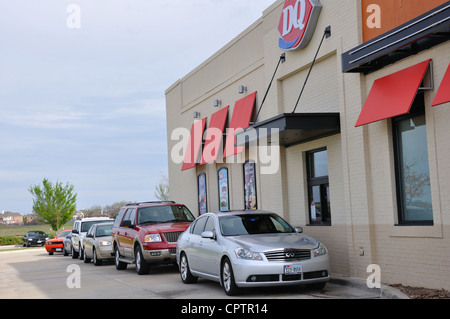 Dairy Queen drive thru fenêtre, USA Banque D'Images