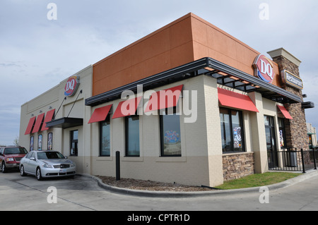 Dairy Queen drive thru fenêtre, USA Banque D'Images