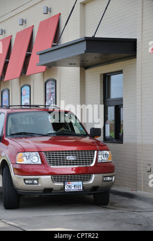 Dairy Queen drive thru fenêtre, USA Banque D'Images