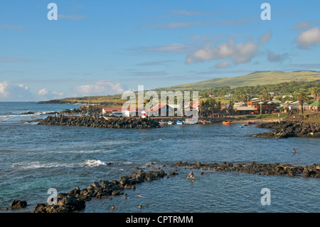 Caleta Hanga Piko, Hanga Roa, l'île de Pâques Chili Banque D'Images