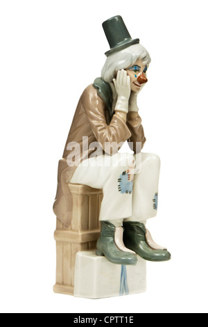 Annonce "Clown' figurine porcelaine par Casades Porcelanas as de l'Espagne Banque D'Images