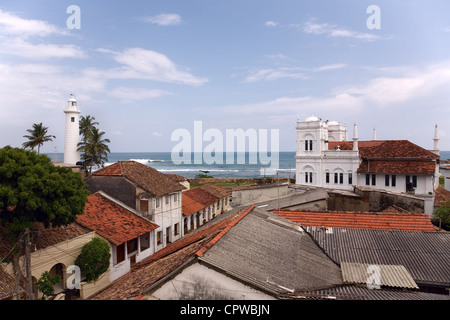 Mosquée et phare de Fort Galle, Sri Lanka Banque D'Images