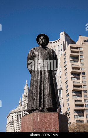 Ze Lin Xu statue, Chinatown, NYC Banque D'Images