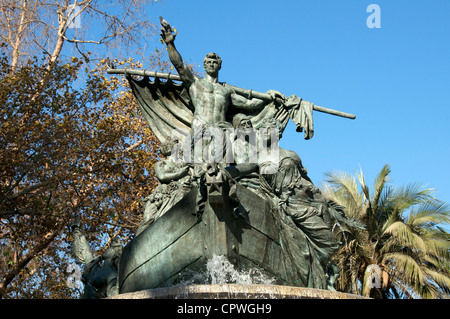 Fontaine allemande Park Forestal Santiago Chili Banque D'Images