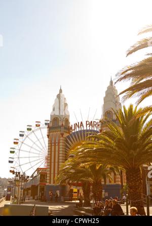 L'entrée de Luna Park, Sydney Banque D'Images