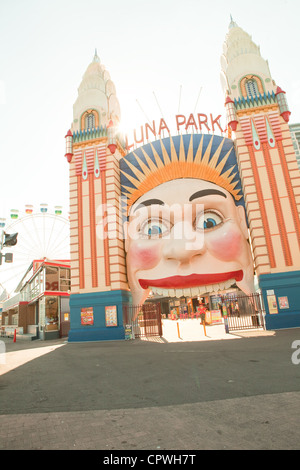 L'entrée de Luna Park, Sydney Banque D'Images