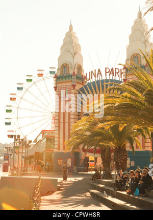 L'entrée de Luna Park, Sydney Banque D'Images