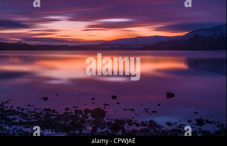 Magnifique coucher de soleil, le Loch Lomond, Ecosse, Royaume-Uni Banque D'Images