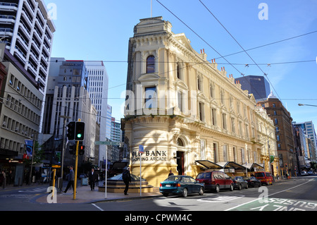 Ancienne Banque de Nouvelle Zélande, Lambton Quay, Wellington, région de Wellington, Île du Nord, Nouvelle-Zélande Banque D'Images