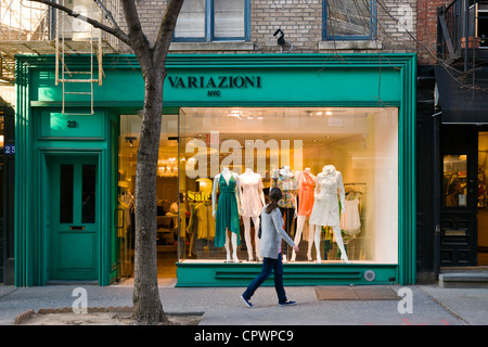 Magasin de vêtements de boutique sur la rue Prince dans Nolita, Soho, New York City. Banque D'Images