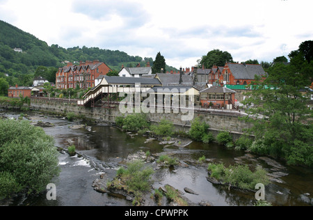 La gare de Llangollen dans Denbighshire, Wales, terminus du chemin de fer à vapeur de Llangollen préservé Banque D'Images