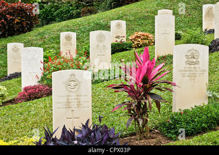 Les pierres tombales au cimetière de guerre de Kandy, Kandy, Sri Lanka Banque D'Images