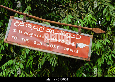 Cinghalais, tamoul et anglais écrit le signe, Sri Lanka Banque D'Images