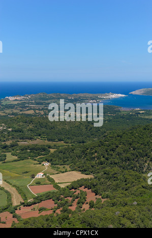 Vue panoramique sur le paysage de Minorque comme vu à partir du point le plus haut monte toro espagne Minorque Banque D'Images