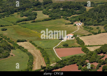 Vue panoramique sur le paysage de Minorque comme vu à partir du point le plus haut monte toro espagne Minorque Banque D'Images