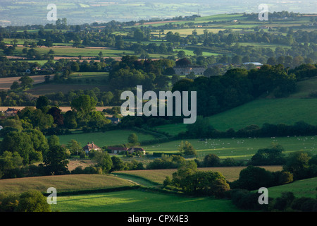 La campagne anglaise nr South Cadbury, Somerset, Angleterre Banque D'Images