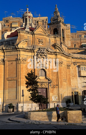 Malte, La Valette classé au Patrimoine Mondial de l'UNESCO, l'église Banque D'Images