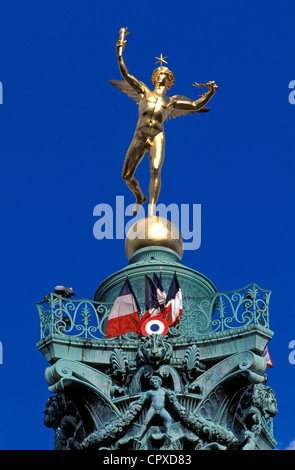 France, Paris, Place de la Bastille, Colonne de Juillet (Colonne de Juillet), la statue de Genius Banque D'Images