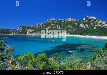 France, Corse du Sud, entre Ajaccio et Figari, la plage de Roccapina Banque D'Images