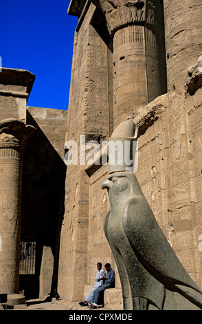 L'Égypte, de la Haute Égypte, vallée du Nil, Edfou, temple dédié à Horus Dieu Banque D'Images