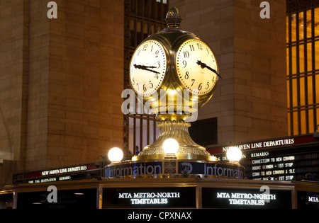 L'horloge à Grand Central Terminal, New York City Banque D'Images