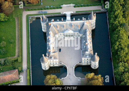 France, Meurthe-et-Moselle, château de Haroue dans le Saintois (vue aérienne) Banque D'Images