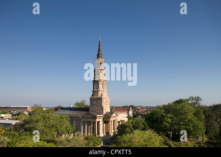 Clocher de l'église Saint PHILLIPS SKYLINE CENTRE-VILLE DE CHARLESTON EN CAROLINE DU SUD USA Banque D'Images