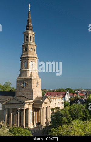 Clocher de l'église Saint PHILLIPS SKYLINE CENTRE-VILLE DE CHARLESTON EN CAROLINE DU SUD USA Banque D'Images