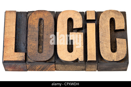 Logic - mot isolé dans la typographie vintage type de bois Banque D'Images
