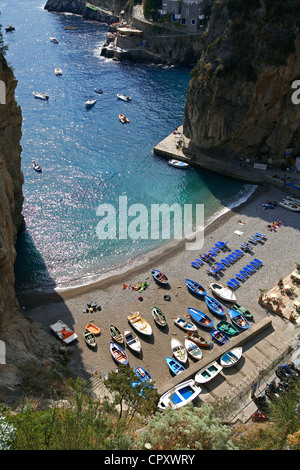 L'Italie, la Campanie, la Côte Amalfitaine, classée au Patrimoine Mondial de l'UNESCO, Praiano, Marina di Praia Banque D'Images