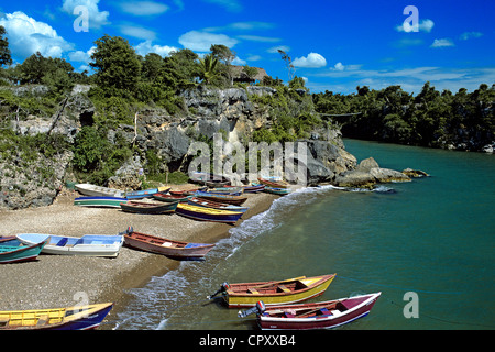 La province de La Altagracia, République dominicaine, Boca de Yuma, petit port de pêche à l'embouchure de la rivière Yuma Banque D'Images