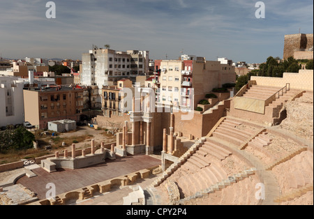 Amphithéâtre romain ruine en Cartagena, Espagne Banque D'Images