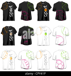 T-shirts Sport jeu de dessins Banque D'Images