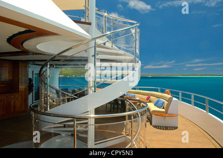 La France, la Polynésie française, archipel de la société, les îles sous le vent, croisière sur le bateau 30 cabines yacht de Tia Moana Banque D'Images