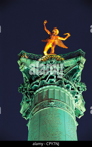 France, Paris (75), la Place de la Bastille, la Colonne de Juillet Banque D'Images
