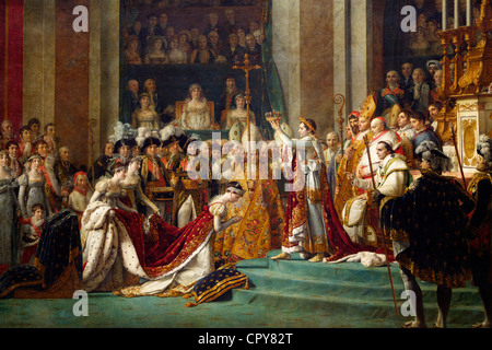 Détail de l'empereur Napoléon au couronnement de l'Impératrice Joséphine à la Cathédrale Notre Dame, 2 décembre 1804 par Louis David Banque D'Images