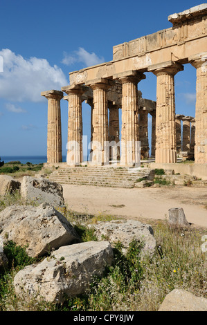 Selinunte. La Sicile. L'Italie. E Temple (5C) de la C.-B. Banque D'Images