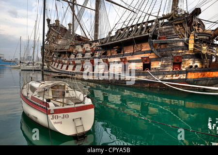 Bateau de pirate, Roman Polanski, Porto Antico, Gênes, ligurie, italie Banque D'Images