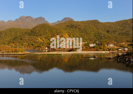 Le comté de Troms, Norvège, Côte Sud de l'Île Hinnoya Banque D'Images