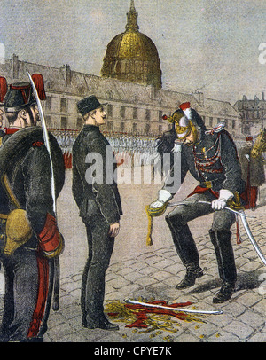 ALFRED DREYFUS (1859-1935) est publiquement dépouillé de son rang de l'armée le 13 janvier 1895 comme indiqué dans Le Petit Journal Magazine Banque D'Images