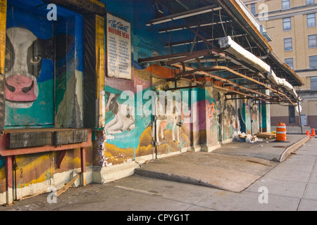 Meatpacking District 2008 - Vache et veau murales sur 12th Avenue Banque D'Images