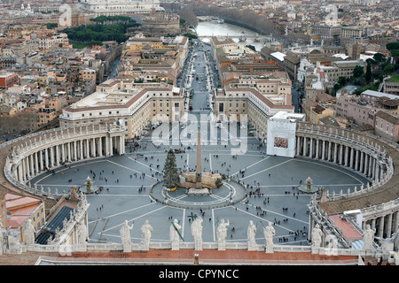 La Place Saint Pierre, Vatican, Rome, Latium, Italie, Europe Banque D'Images