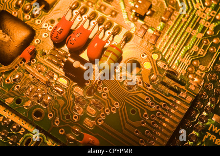 Close-up of a computer circuit board Banque D'Images